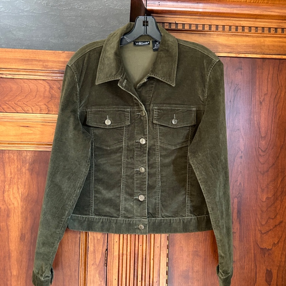 Willi Smith Olive Green Women Corduroy Jacket, Size M - Picture 7 of 16